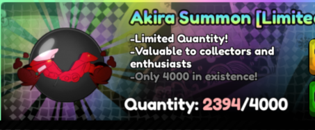 All Star Tower Defense X Shop Akira Summon[Limited]