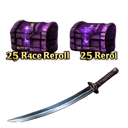 Sailor Piece Shop Starter Pack(Katana+25Race Reroll+25Haki Color Reroll)