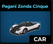 Car Dealership Tycoon Items Pagani Cinque Collector Ed