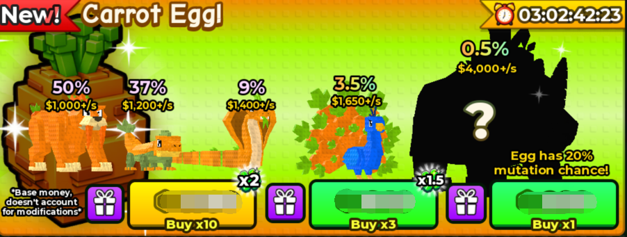 Catch And Tame Shop Carrot Egg*3