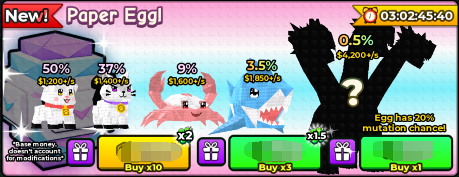 Catch And Tame Shop Paper Egg*3