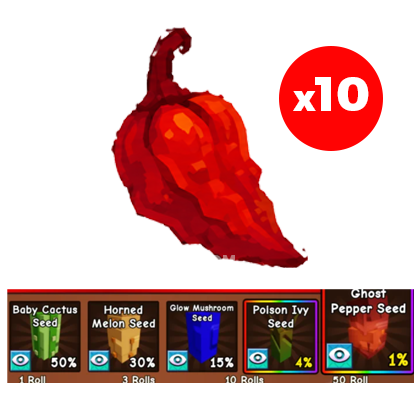 Grow a Garden 2 Shop Ghost Pepper Pack×10 Roll