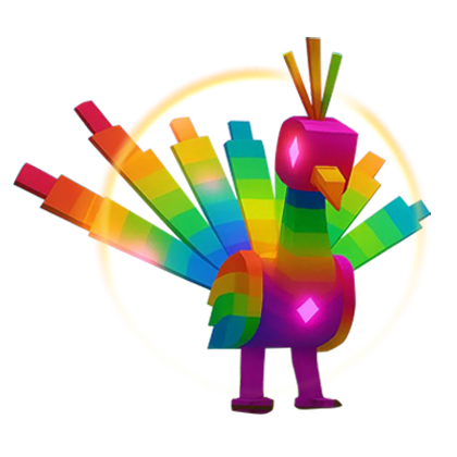 Grow a Garden Items Rainbow Peacock (HUGE) (68-70KG Age 100)