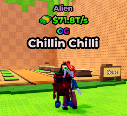 Kick a Lucky Block Shop Alien Chillin Chilli(71.8T/s)