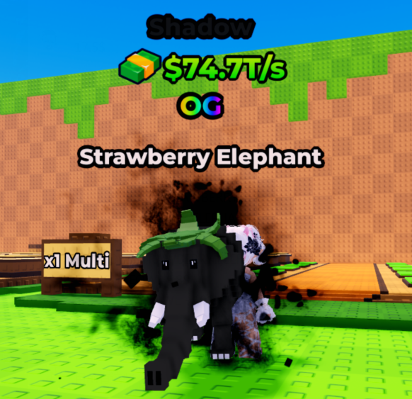 Kick a Lucky Block Shop Shadow Strawberry Elephant(74.7T/s)