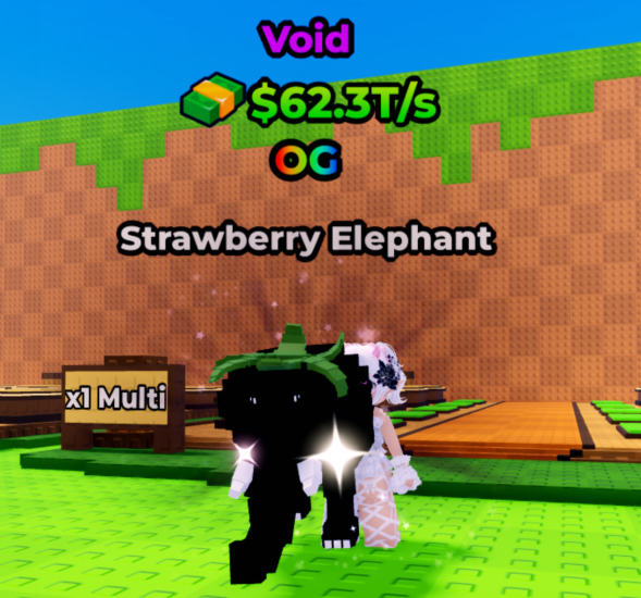Kick a Lucky Block Shop Void Strawberry Elephant(62.3T/s)