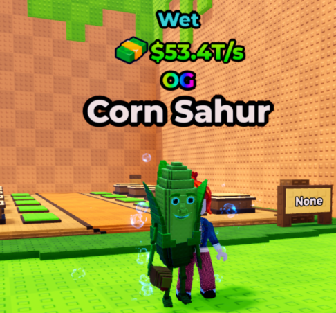 Kick a Lucky Block Shop Wet Corn Sahur(53.4T/s)