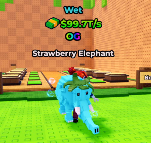 Kick a Lucky Block Shop Wet Strawberry Elephant(99.7T/s)