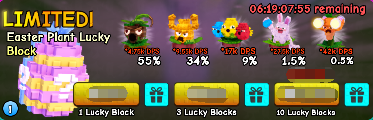 Plants vs Brainrots Shop Easter Plant Lucky Block