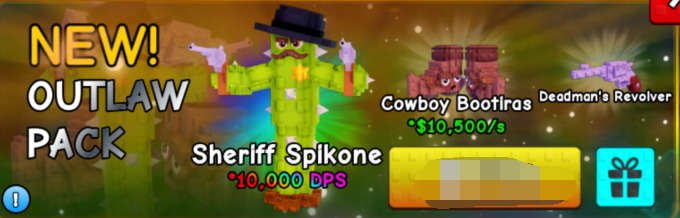 Plants vs Brainrots Shop New Outlaw Pack