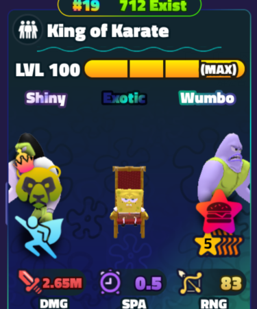SpongeBob Tower Defense Shop King of Karate(Shiny Wumbo 5Stars)