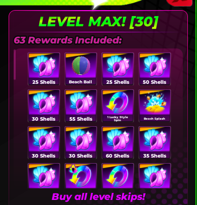 Volleyball Legends Shop Get skips Level Max