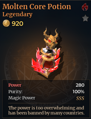 Wizard Alchemy Shop Molten Core Potion(SSS)