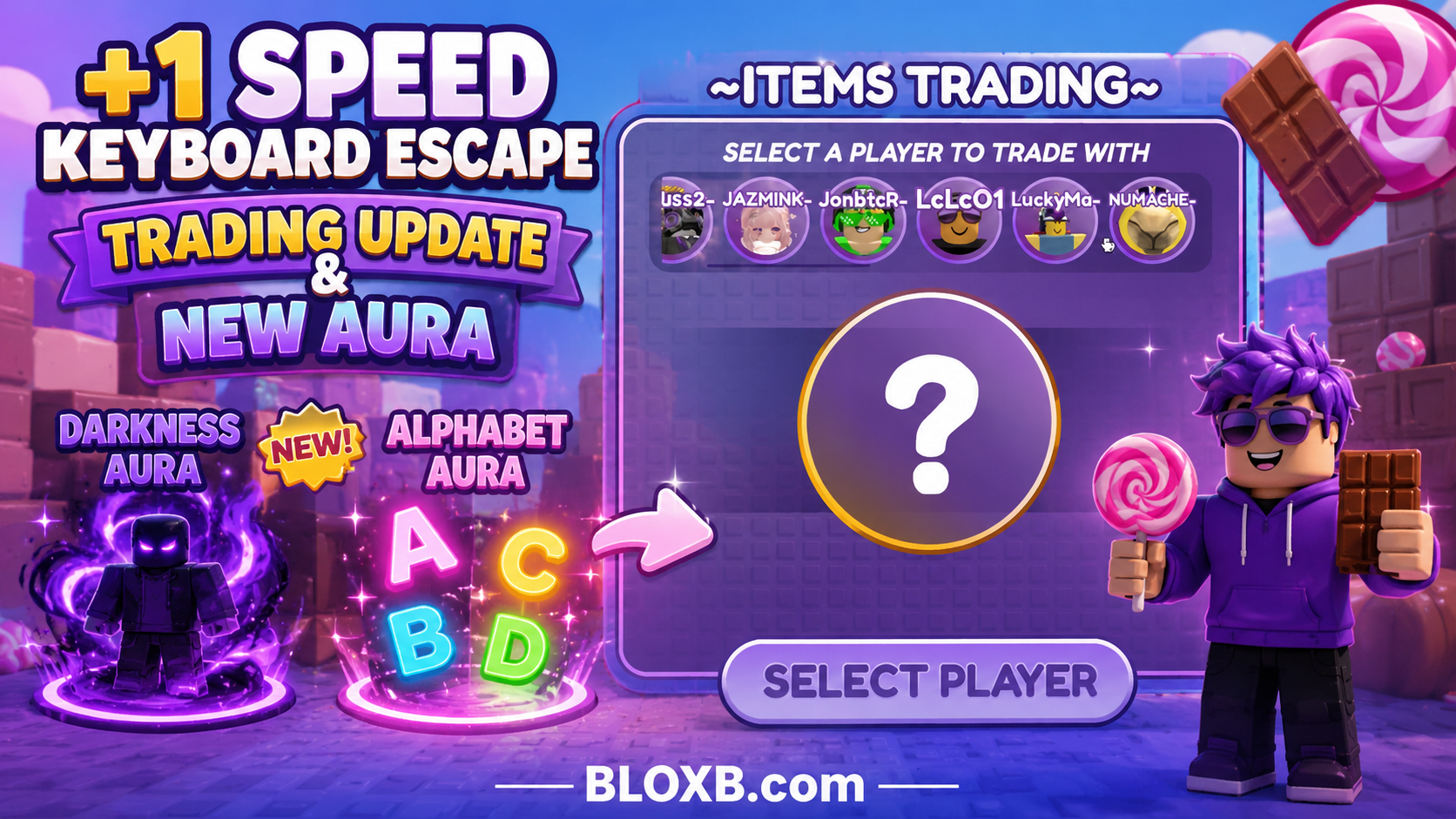 +1 Speed Keyboard Escape | Candy & Chocolate TRADING Update & New Aura