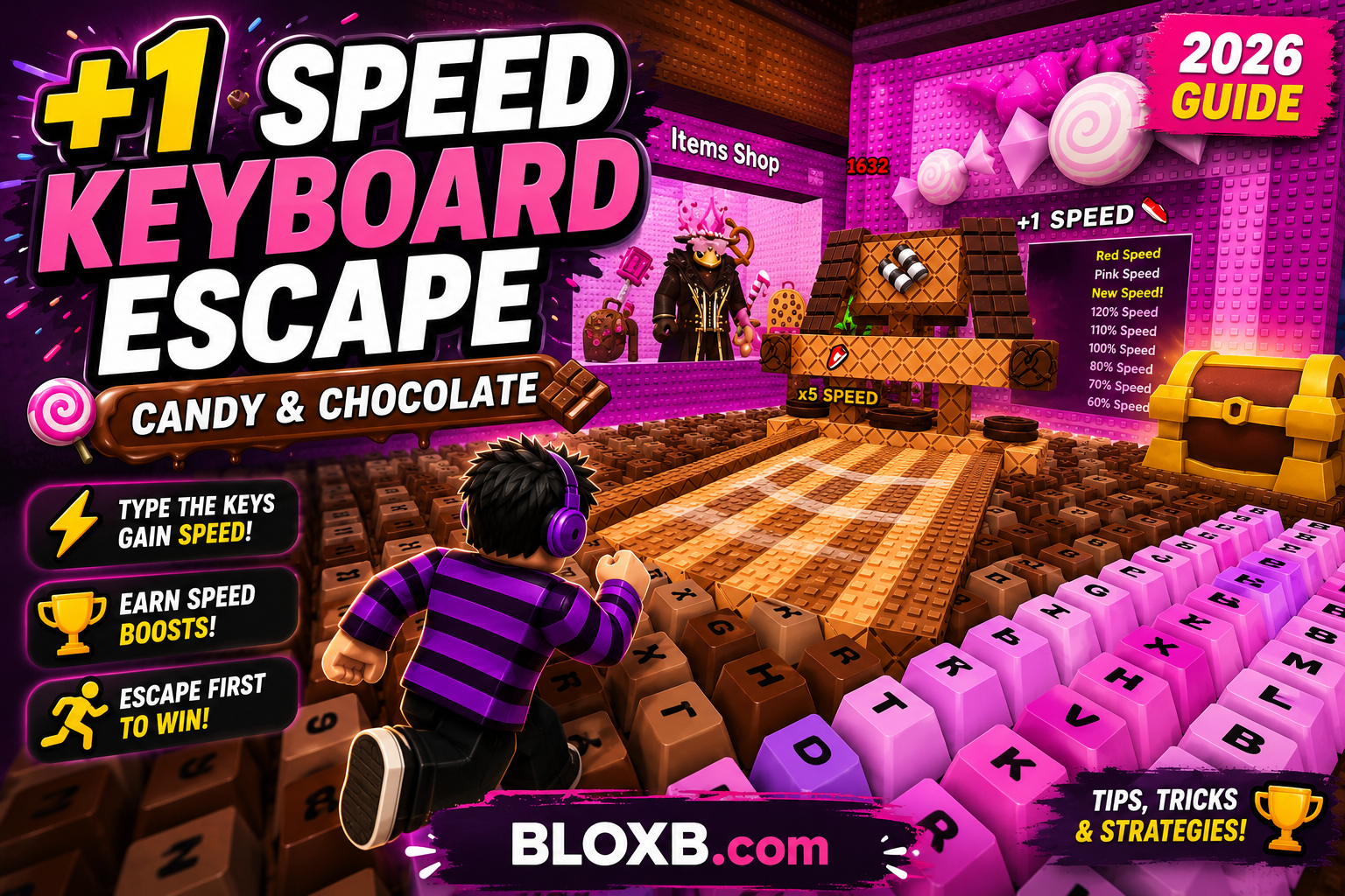 Fastest Ways to Earn Wins in +1 Speed Keyboard Escape | Candy & Chocolate