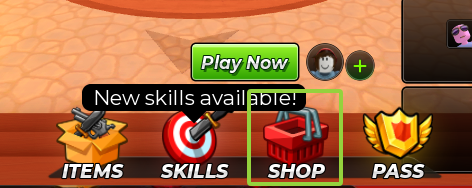 Murder Duels Shop button location
